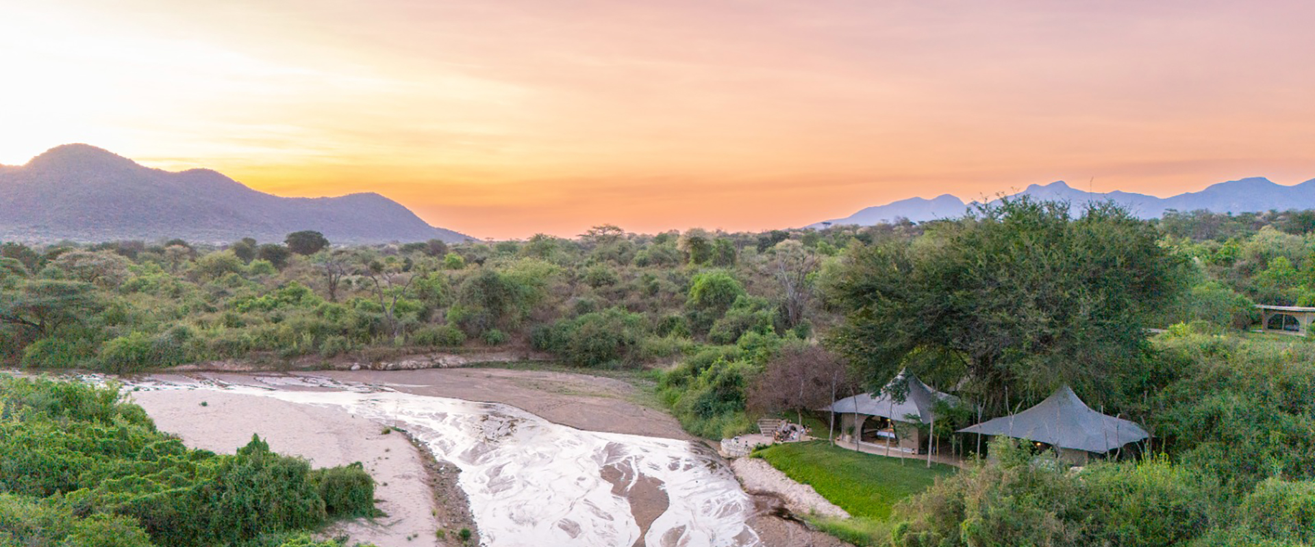 Kalepo Camp overlooking the Mathews Mountains, Samburu, Northern Kenya