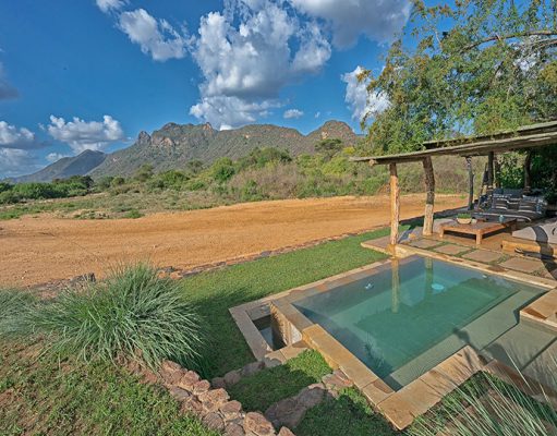 Kalepo Camp overlooking the Mathews Mountains, Samburu, Northern Kenya
