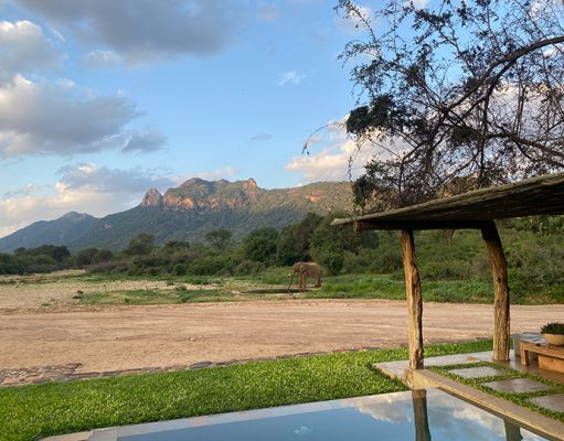 Kalepo Camp overlooking the Mathews Mountains, Samburu, Northern Kenya